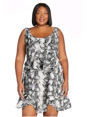 Devil Wears Prada Scoop Collection Mini Ruffle Tank Dress
